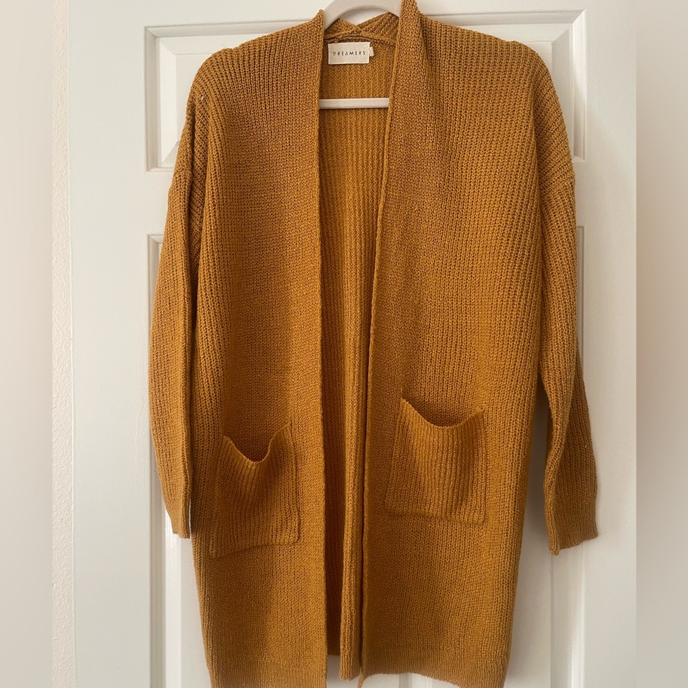 Cozy cardigan. Mustard yellow size S